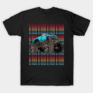 5 Years Old Monster Truck 5th Birthday Truck Party T-Shirt